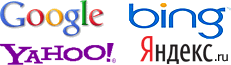 Google, Bing, Yahoo, Yandex