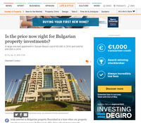 Appreciating Assets in Irish Times - Is the price now right for Bulgarian property investments?